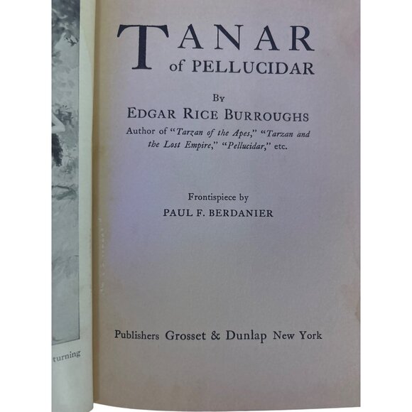 Tanar Of Pellucidar Edgar Rice Burroughs 1929 Hardcover Grosset & Dunlap Edition - Picture 3 of 15